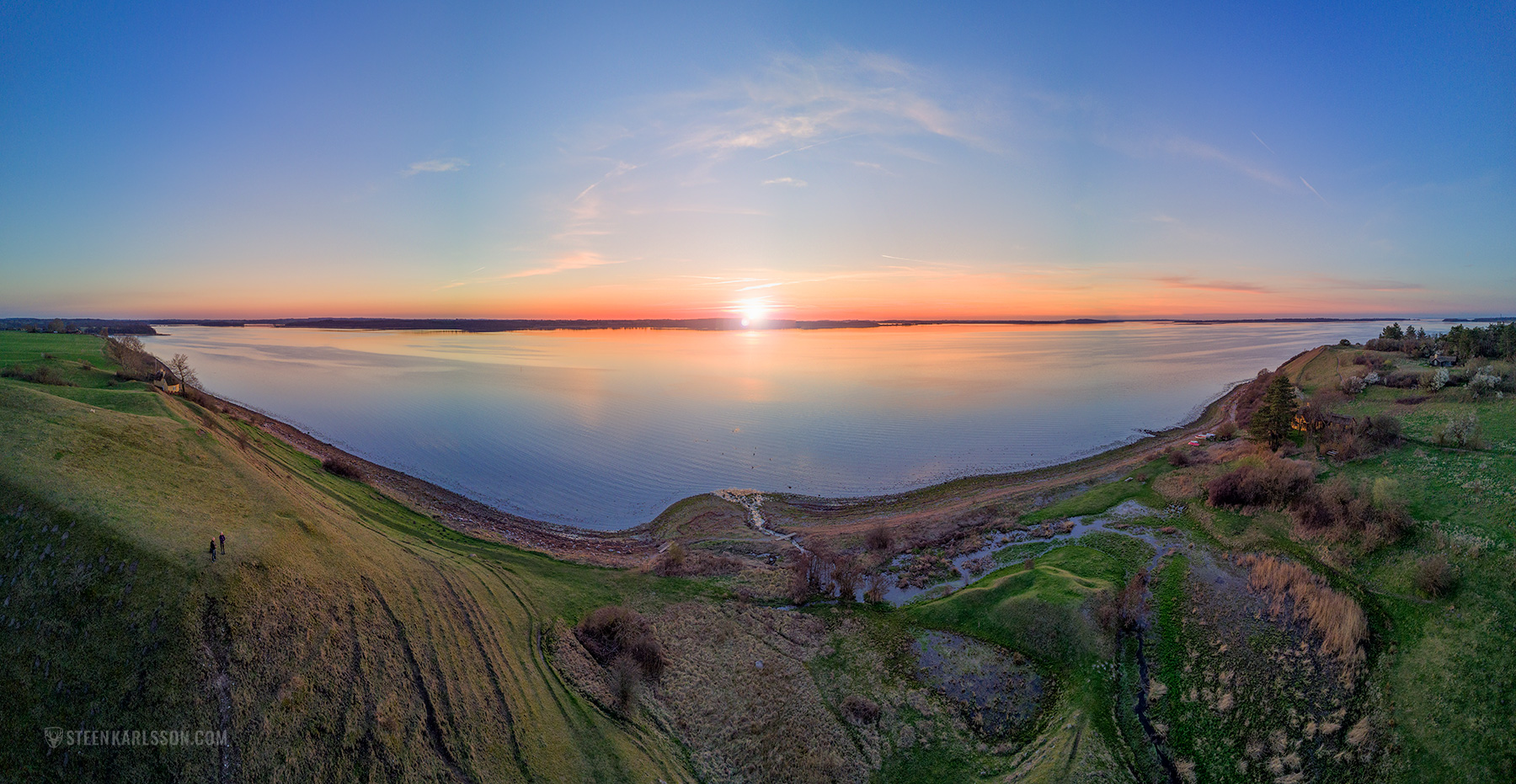 Sunset at glacier landforms at Ejby Aas in Denmark DJI FORUM