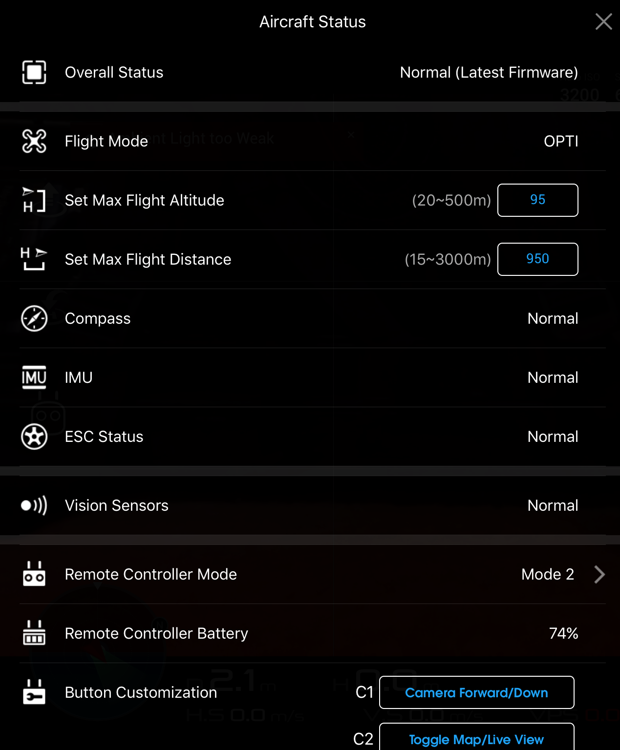 Dji phantom 4 pro deals vision sensor calibration