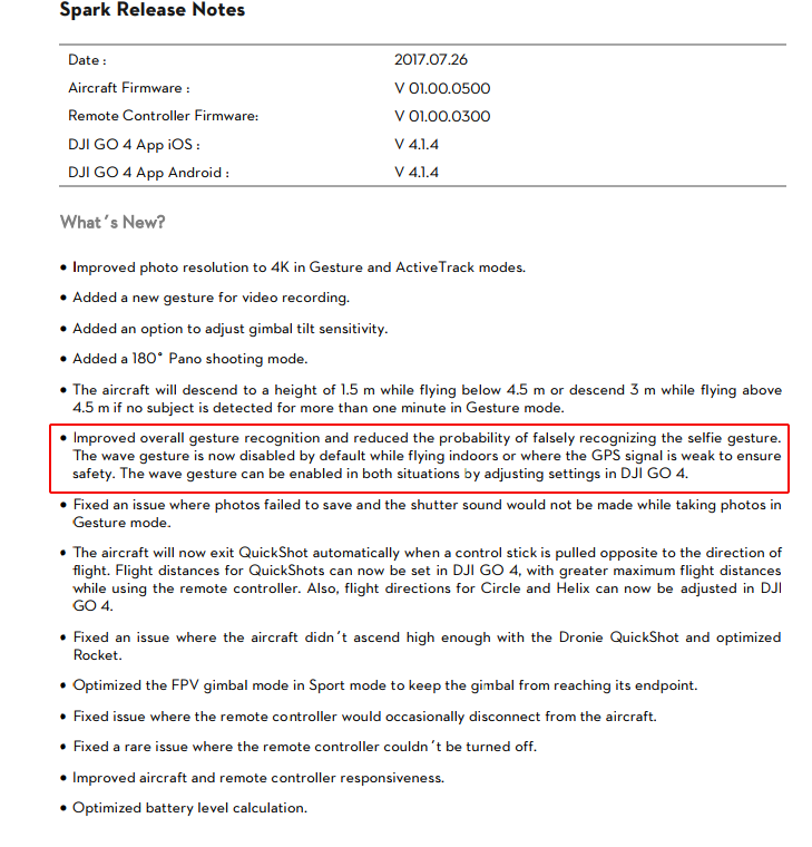dji spark gesture control