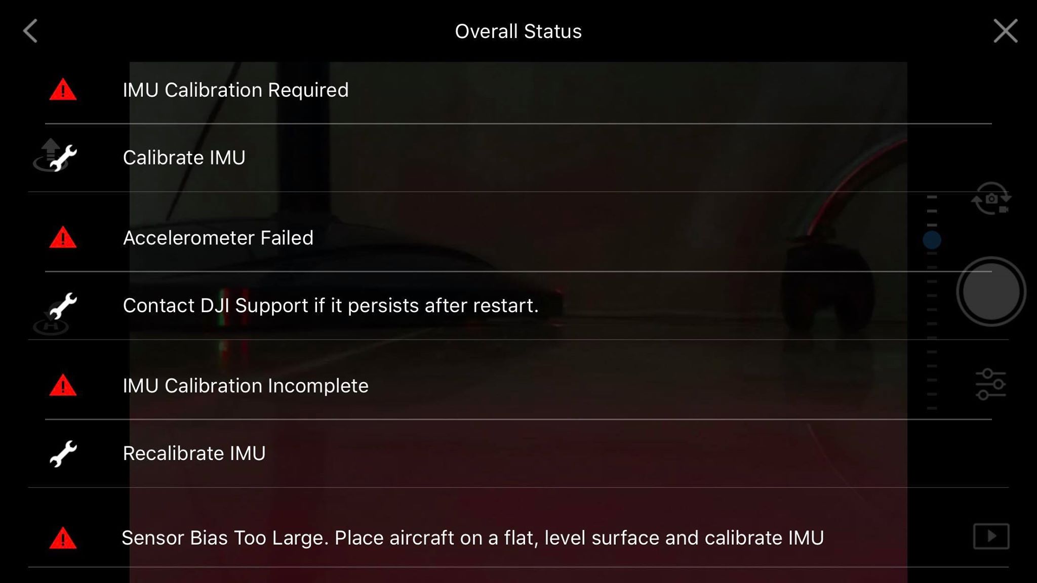 IMU 1 Calibration Failed. Automatic Orientation Error. (Error Code50